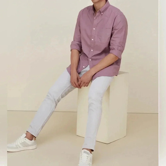 Van Heusen Poplin Collared Long Sleeve Dress Shirt Men’s‎ 16.5 (34) Pink NWOT - Picture 1 of 12